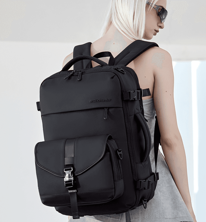 Arctic Hunter premium backpack worn by model